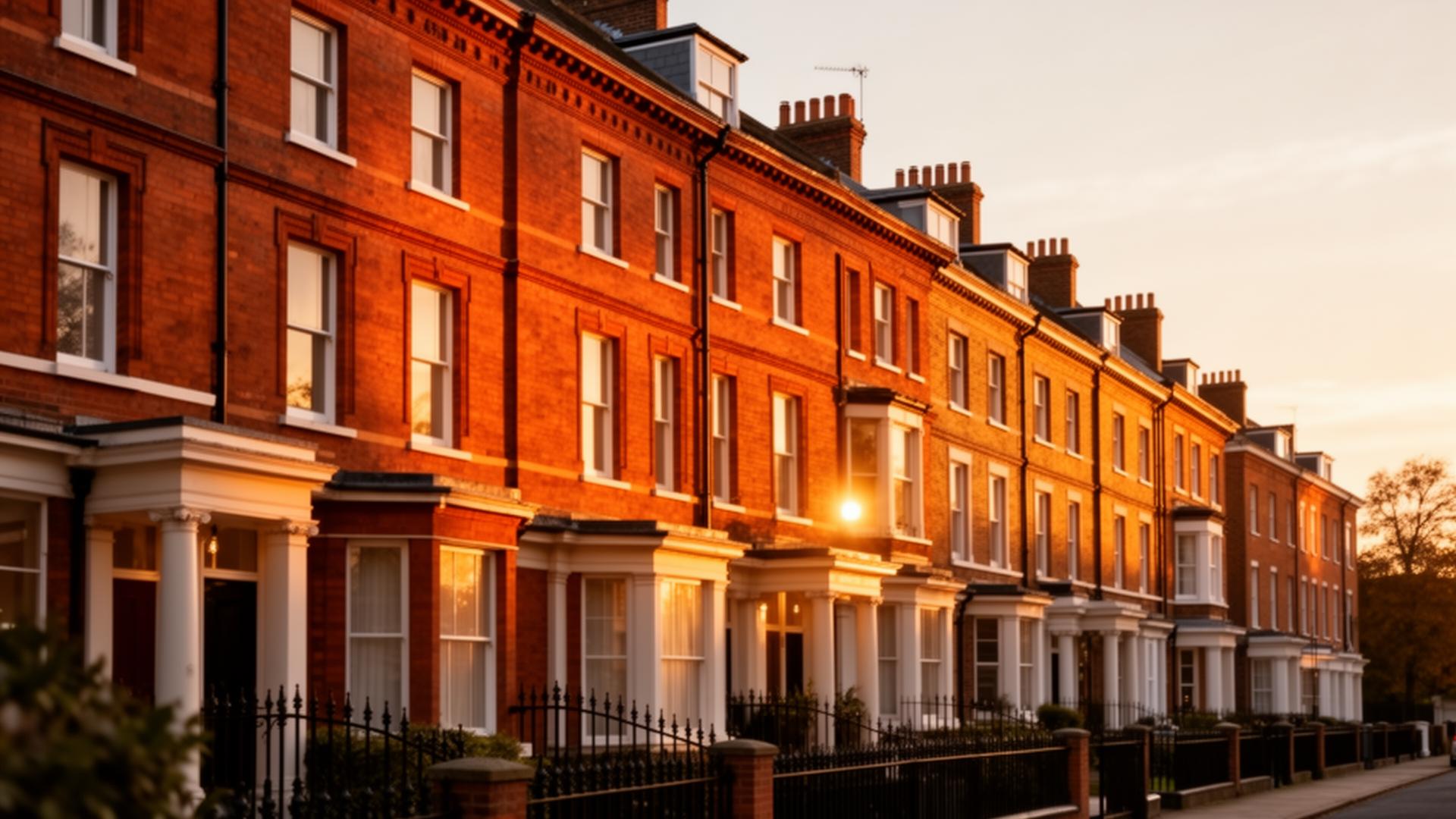 Birmingham residential terraces at golden hour